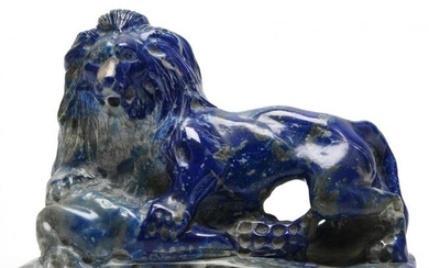 A Chinese Lapis Lazuli Carving of a Lion