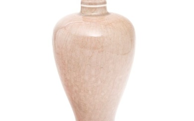 A Chinese Peachbloom Copper-Red Glazed Meiping Vase