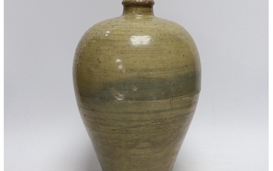 A Chinese glazed pottery Meiping, Tang dynasty, 27cm high...