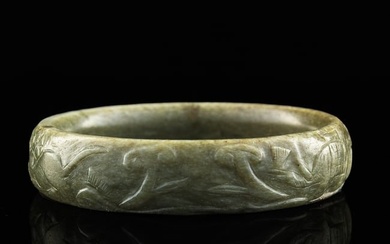 A Chinese jade bangle, Ming dynasty or earlier