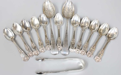 A Collection of Assorted George III and Later Silver Flatware,...