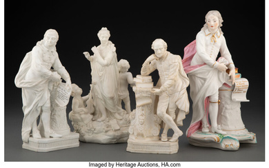 A Collection of Four Derby Porcelain Figures (late 18th century and later)