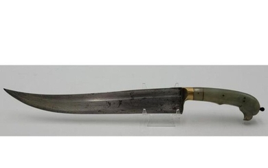 A Fine Antique Mughal Jade Handled Dagger 19th Century