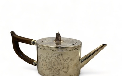 A George III silver teapot, Aldridge and Green, London, 1777...