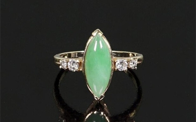 A Jade & Diamond Ring.