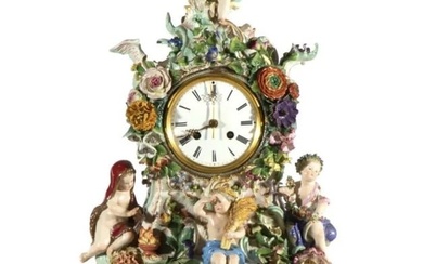 A LARGE 19TH C. MEISSEN CLOCK DEPICTING THE FOUR SEASONS