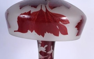 A LARGE EUROPEAN CAMEO GLASS LAMP decorated with