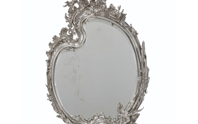 A LARGE SILVER MIRROR