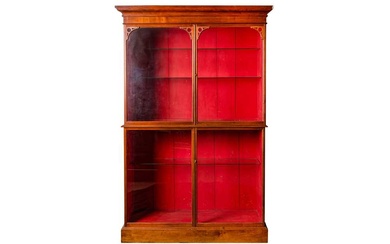 A LATE VICTORIAN MAHOGANY TWO TIER DISPLAY CABINET