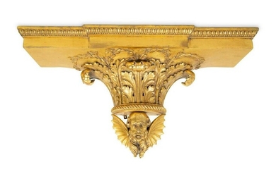 A Large Swedish Giltwood Bracket with Neptune Height 16