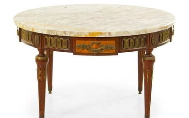 A Louis XVI Style Gilt Metal Mounted Low Table