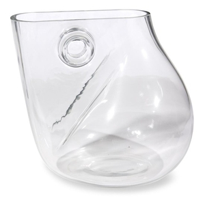 A Modernist style clear glass vase or pitcher H:...