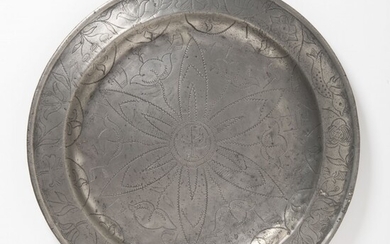 A Monogramista A PEWTER PASSOVER PLATE
