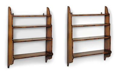 A PAIR OF REGENCY BRAZILIAN ROSEWOOD HANGING-SHELVES, EARLY 19TH CENTURY
