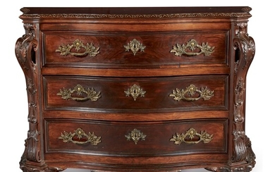 A PORTUGUESE ROCOCO ROSEWOOD COMMODE, MID-18TH CENTURY
