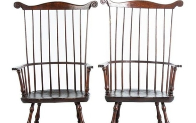 A Pair of Federal Comb Back Windsor Chairs