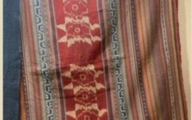 A Red Blue Pink Brown cotton Ikat Cloth (Dala Merah)