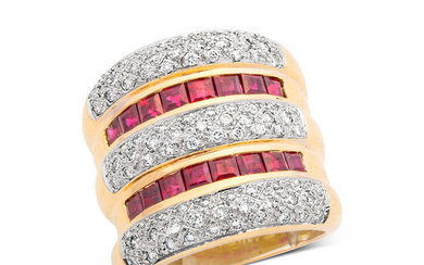 A Ruby, Diamond and Gold Ring