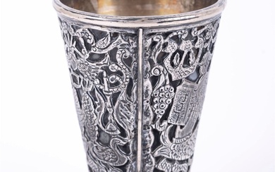 A STERLING SILVER KIDDUSH CUP BY MORIAH ARTCRAFT