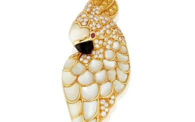 A Tiffany & Co. gem-set bird brooch