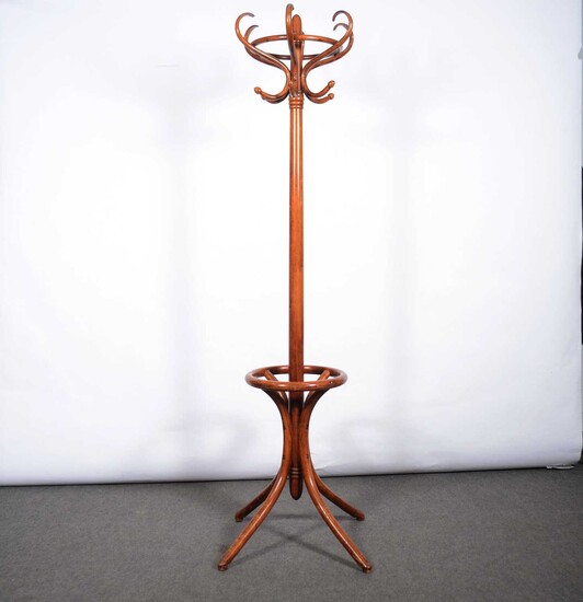 A bentwood hat stand.