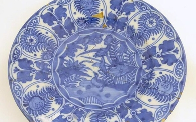A blue and white Chinese Export Kraak style charger