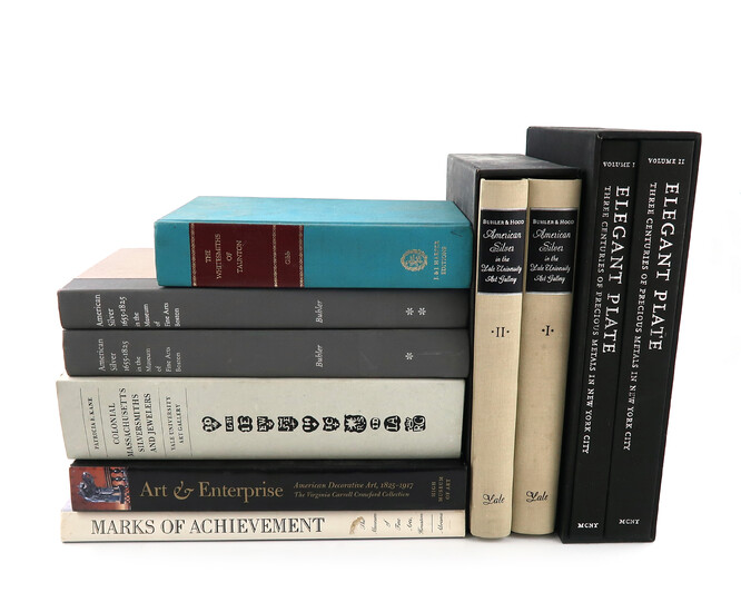 A collection of reference books on American silver