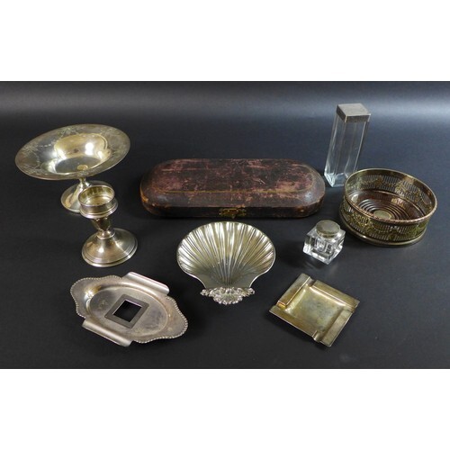 A collection of silver and silver plated wares, comprising a...