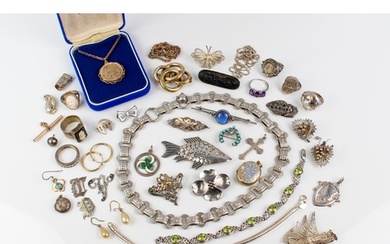 A collection of vintage silver jewellery - 1930s-80s, includ...