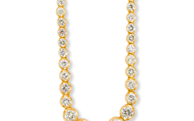 A diamond and eighteen karat gold rivière necklace