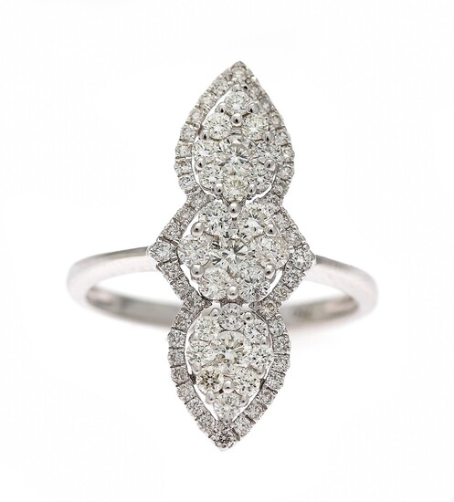 NOT SOLD. A diamond ring set with numerous diamonds weighing a total of app. 0.96...