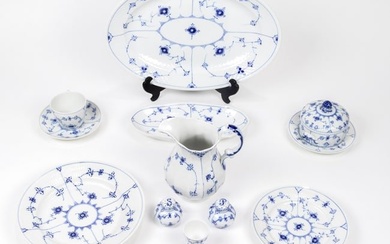 A group of Royal Copenhagen porcelain in Blue Fluted patterns