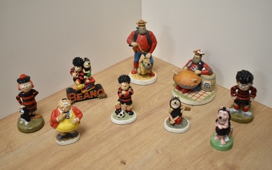 A group of six Robert Harrop Designs Beano and Dandy figures, Dennis The Menace, Gnasher