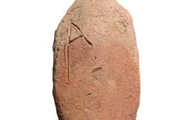 A hand-modeled Egyptian terracotta ushabti