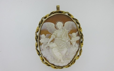 A large shell cameo brooch / pendant after Raphael