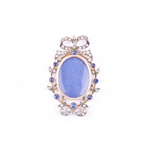 A late 19th / early 20th century diamond and sapphire portra...
