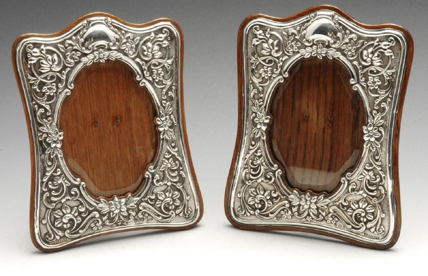 A matched pair of late Victorian and later silver