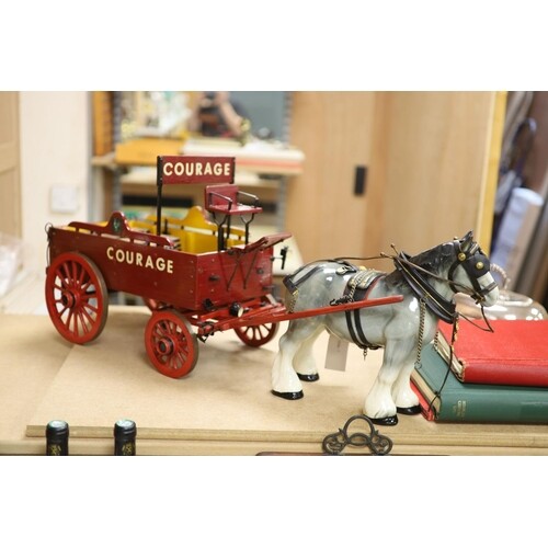 A model of a Courage advertising show dray, with ceramic shi...