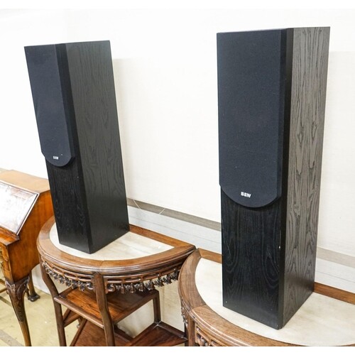 A pair of Bowers and Wilkins Black Ash loud speakers, height...