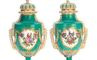 A pair of Coalport vases and covers