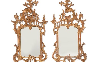 A pair of George III-style giltwood mirrors