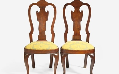 A pair of Queen Anne walnut compass-seat side chairs, Philadelphia, PA, circa 1750