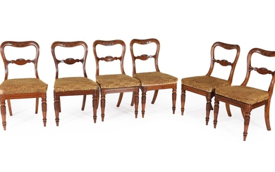 A set of six William IV padouk dining chairs