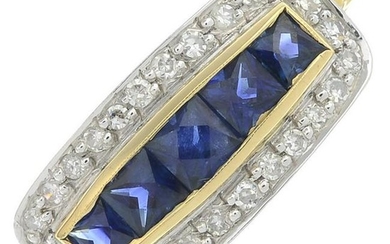 A single-cut diamond and sapphire dress ring.Estimated