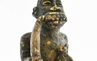 AFRICAN LAVA STONE CARVED FIGURE OF A MAN