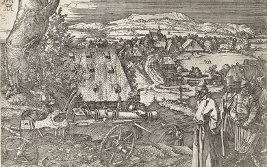 ALBRECHT DÜRER Landscape with the Cannon. Etching, 1518. 217x321 mm; 8⅜x12⅝ inches. Secon...