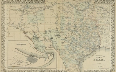AN ANTIQUE RECONSTRUCTION ERA MAP, "County Map of the