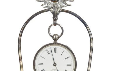 AN ENGLISH SILVER PLATED WATCH STAND