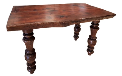 ANTIQUE FRENCH LIVE EDGE WOODEN TABLE