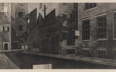 ARMIN LANDECK (New York/Connecticut/Wisconsin, 1905-1984), "Shadowed Street", 1947.